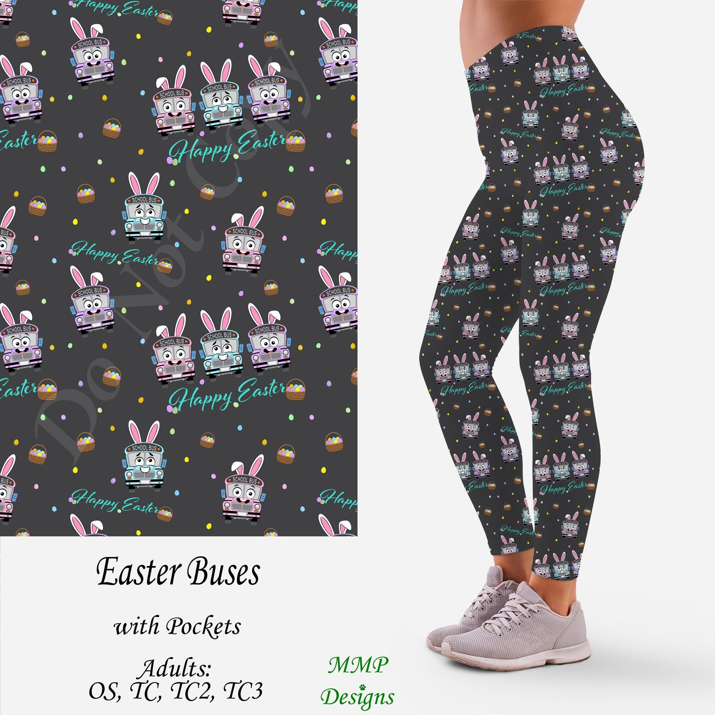 Easter Buses Leggings with Pockets (MMP)