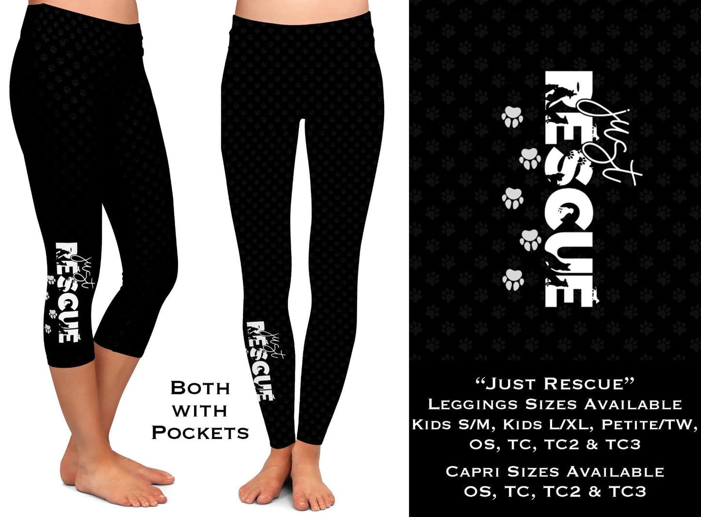 Just Rescue Capri Leggings with Pockets (WW)