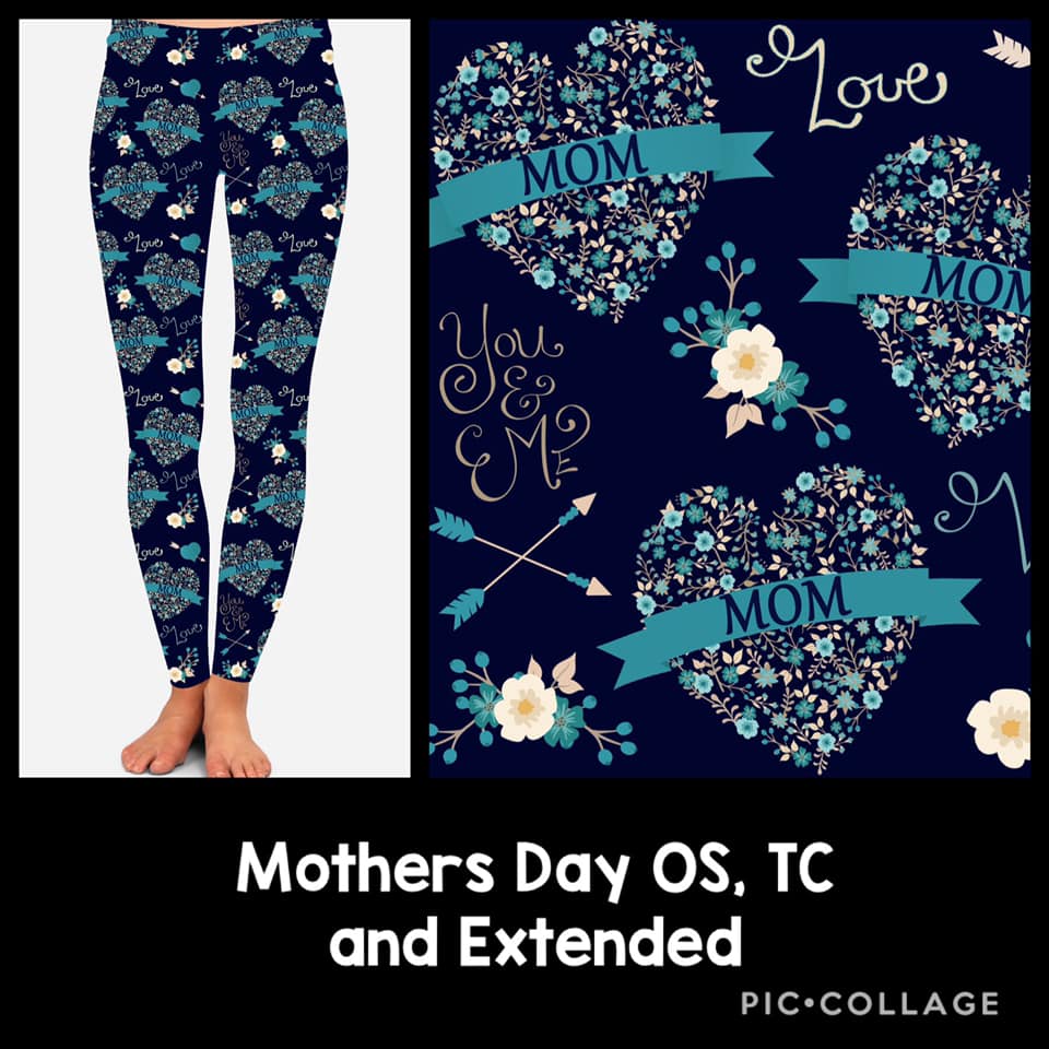 Floral Mom Hearts Leggings (AR)