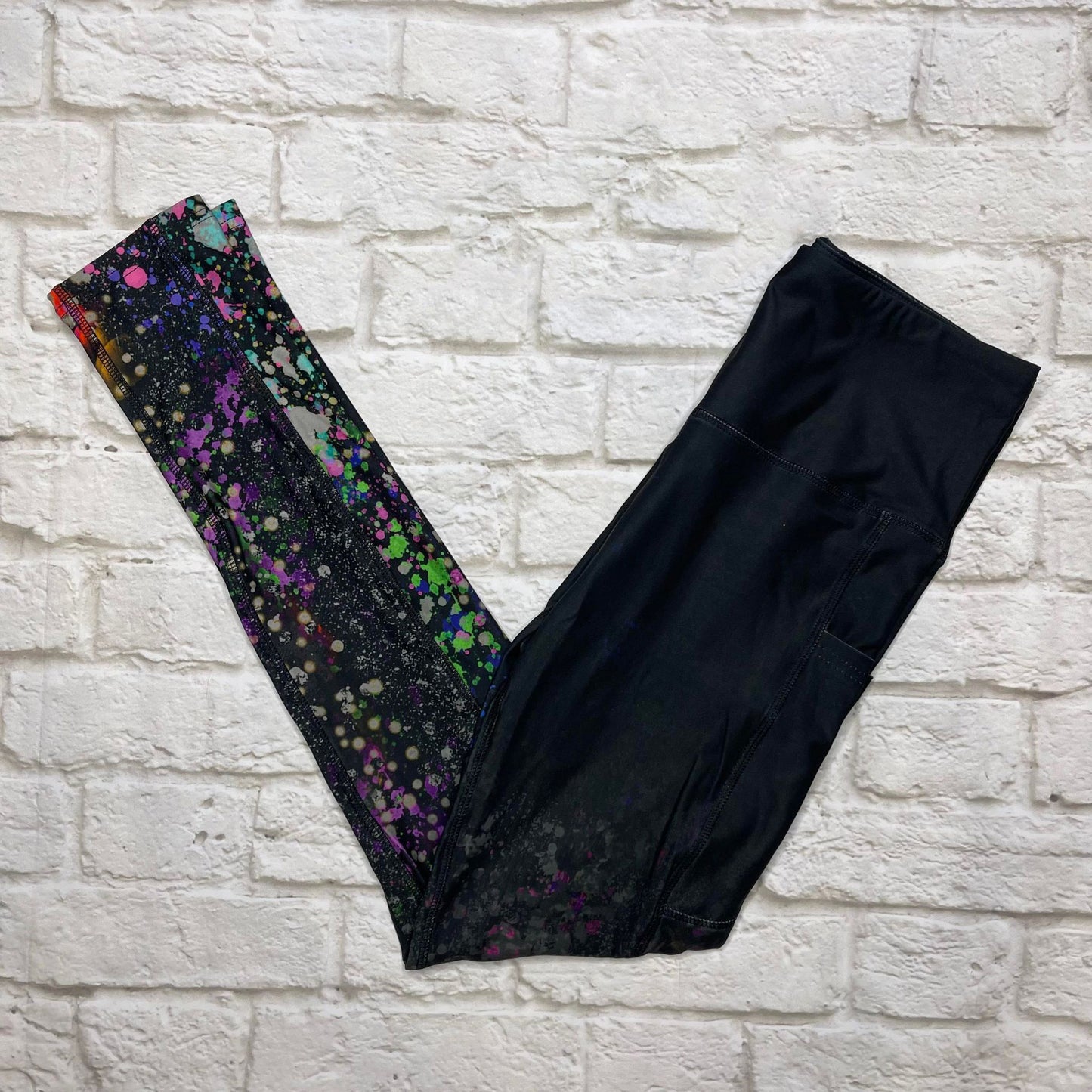 Paint Splatter Ombre Leggings with Pockets