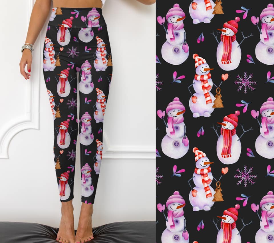 Pink Snowmen Leggings (JAAM)
