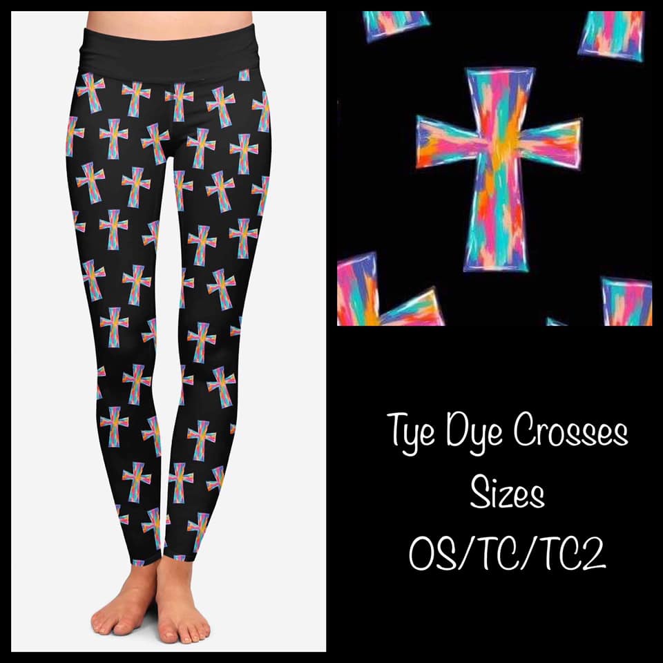 Tie Dye Crosses Leggings (KC)