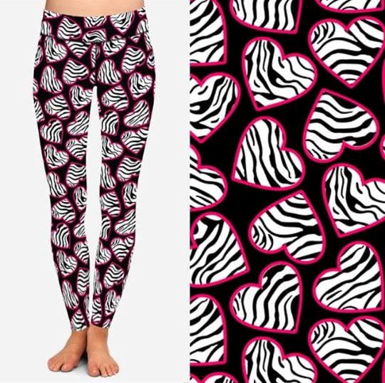 Zebra Heart Leggings (AALM)