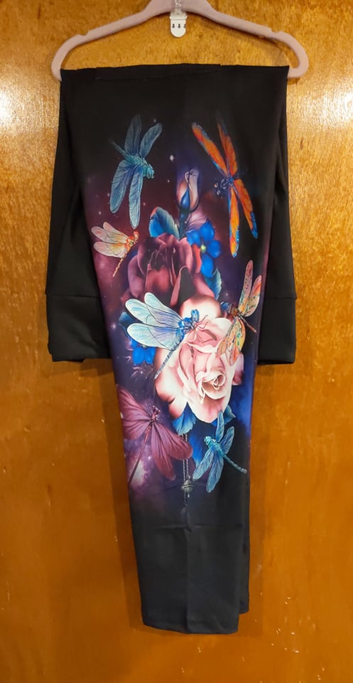 Dragonflies & Roses Leggings with Pockets (MMP)