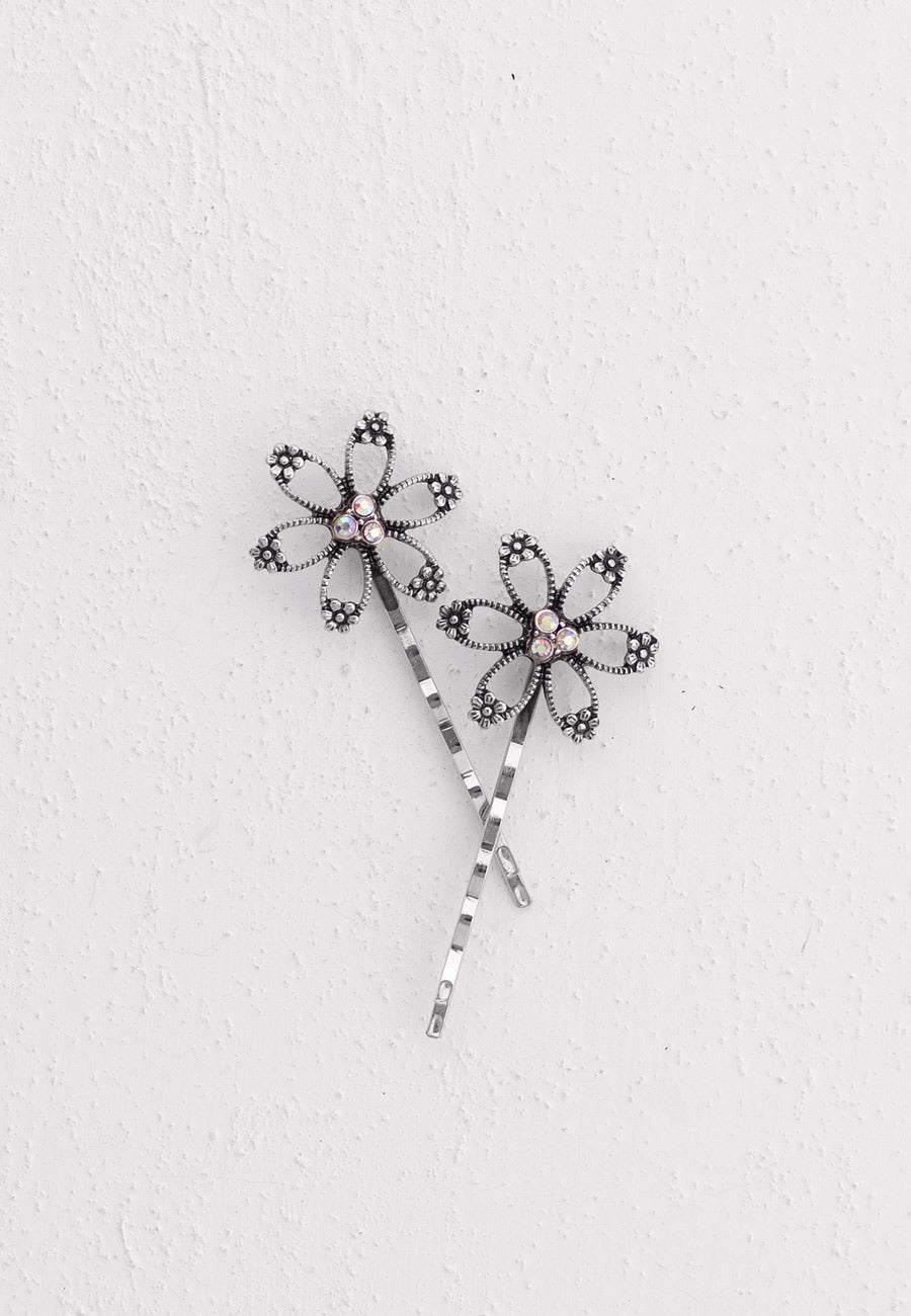 Open Flower Bobby Pin