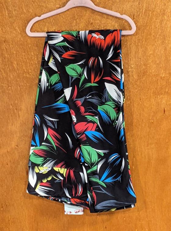 Colorful Flowers on Black Leggings (PPD)