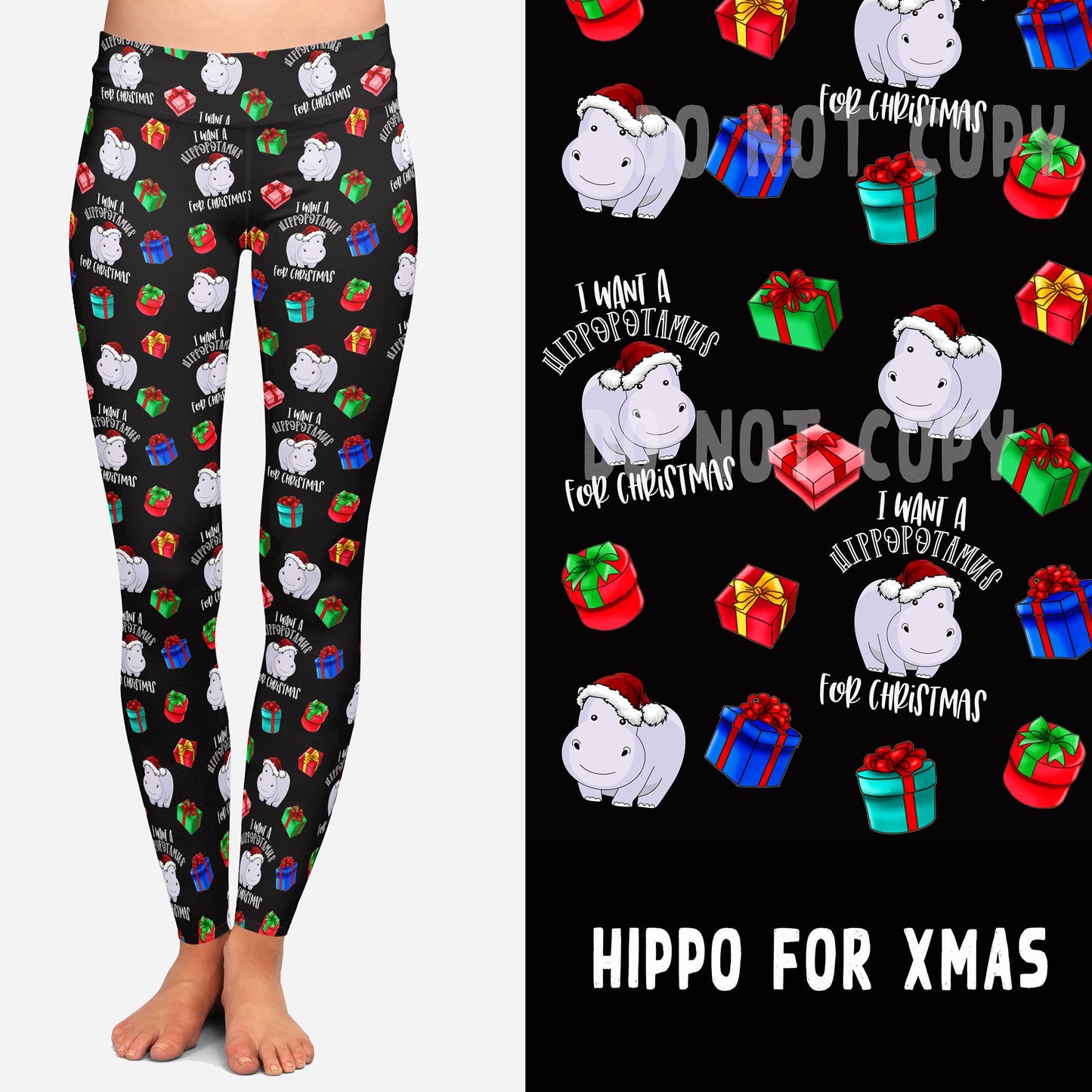 Hippo for Xmas Leggings with Pockets (GC)