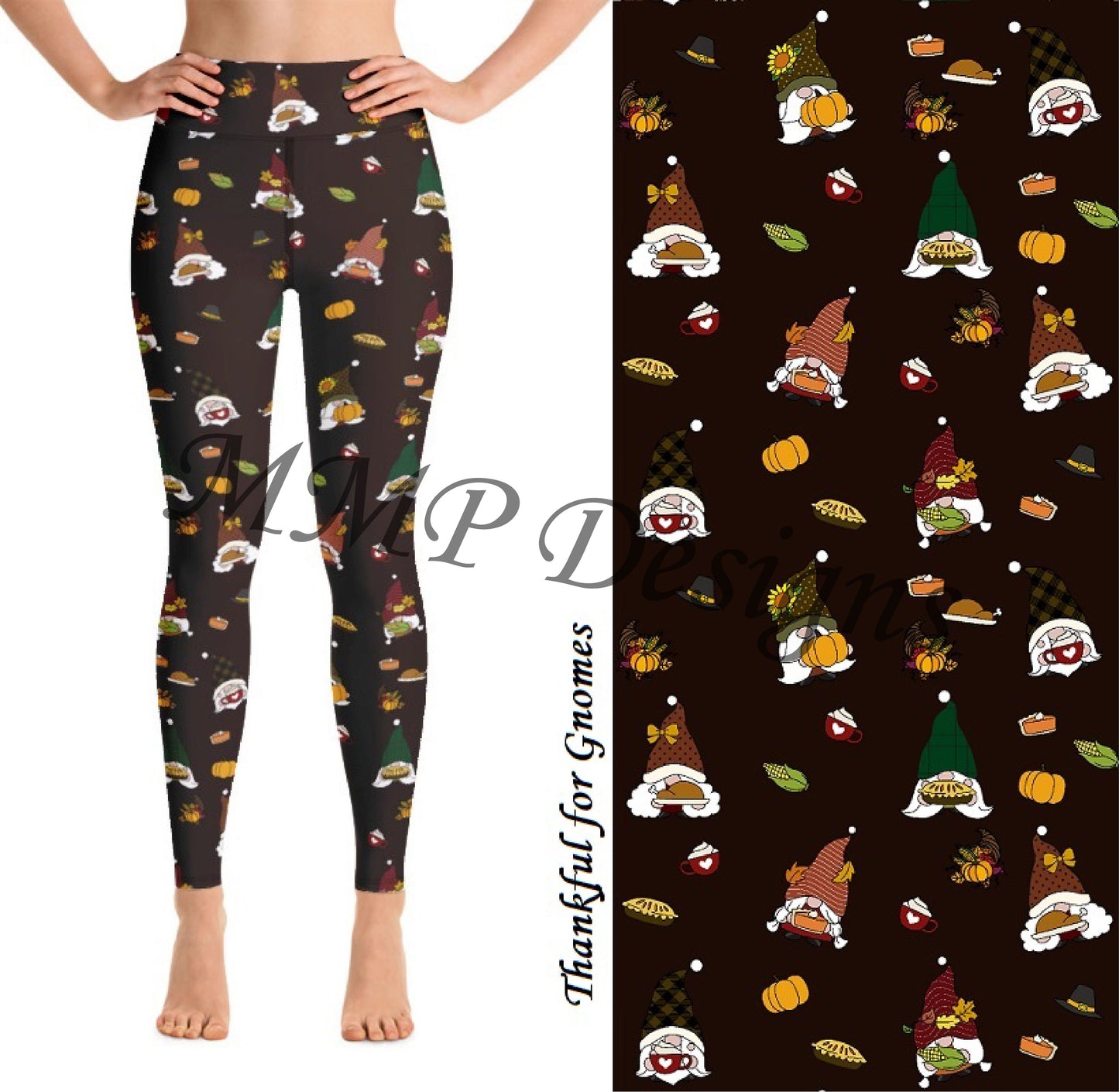 Thankful for Gnomes Leggings with Pockets (MMP)