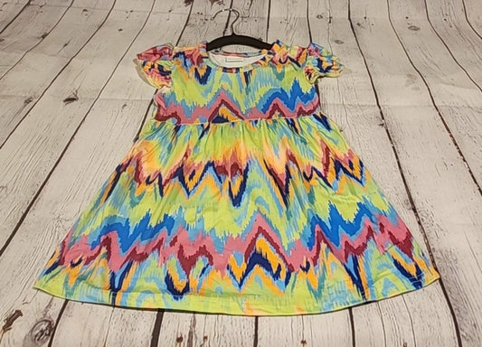 Chevron Tie Dye Kids Dress