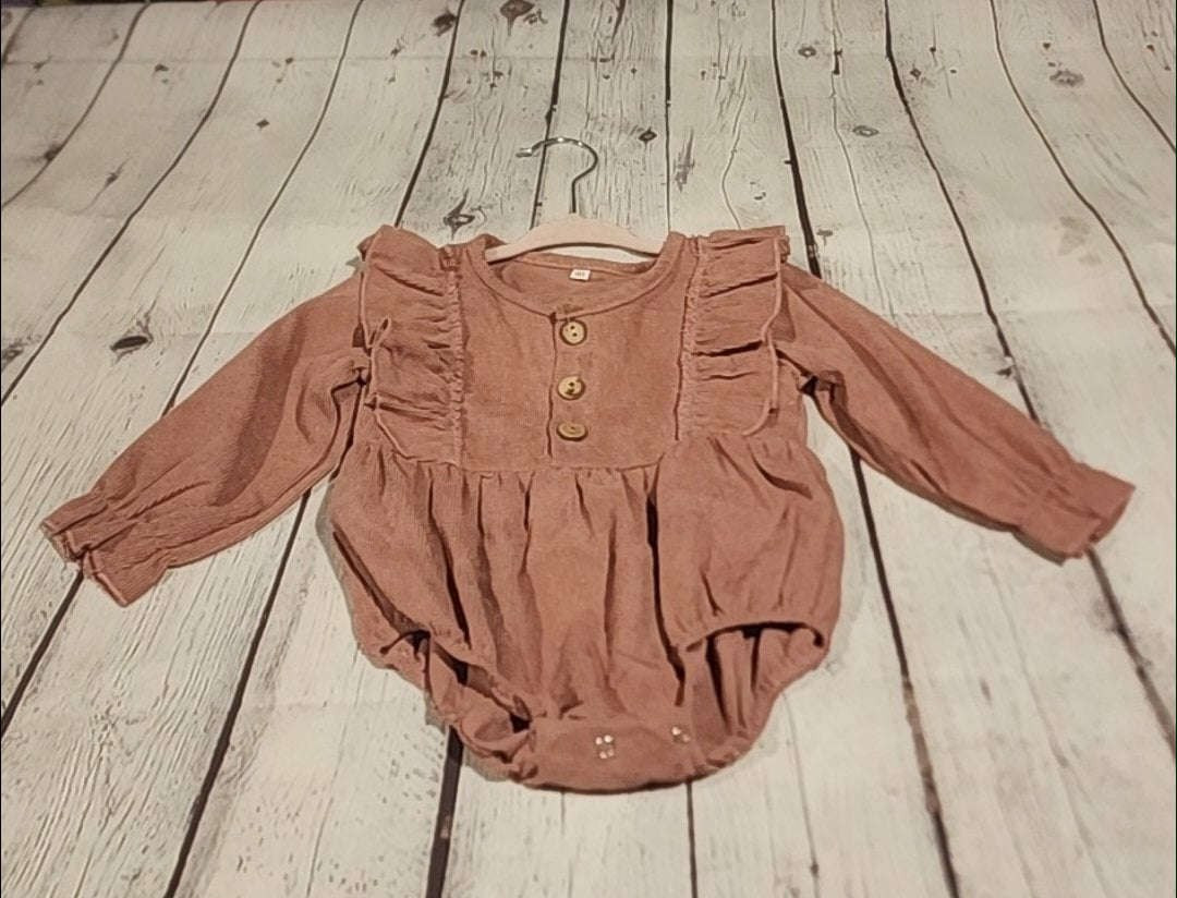 Mauve Ruffled Kids Bodysuit