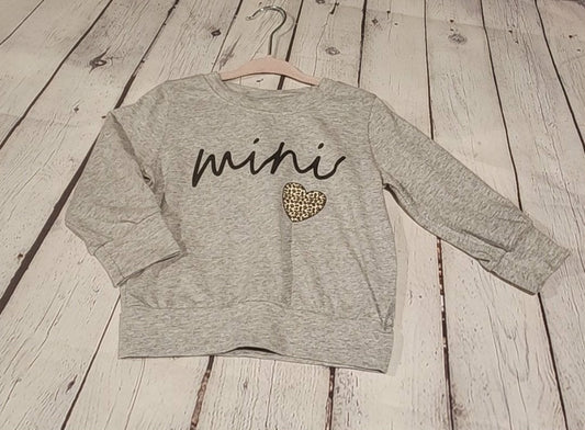 Mini Leopard Heart Long Sleeve Kids Shirt
