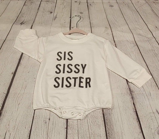 Sis Sissy Sister Kids Bodysuit