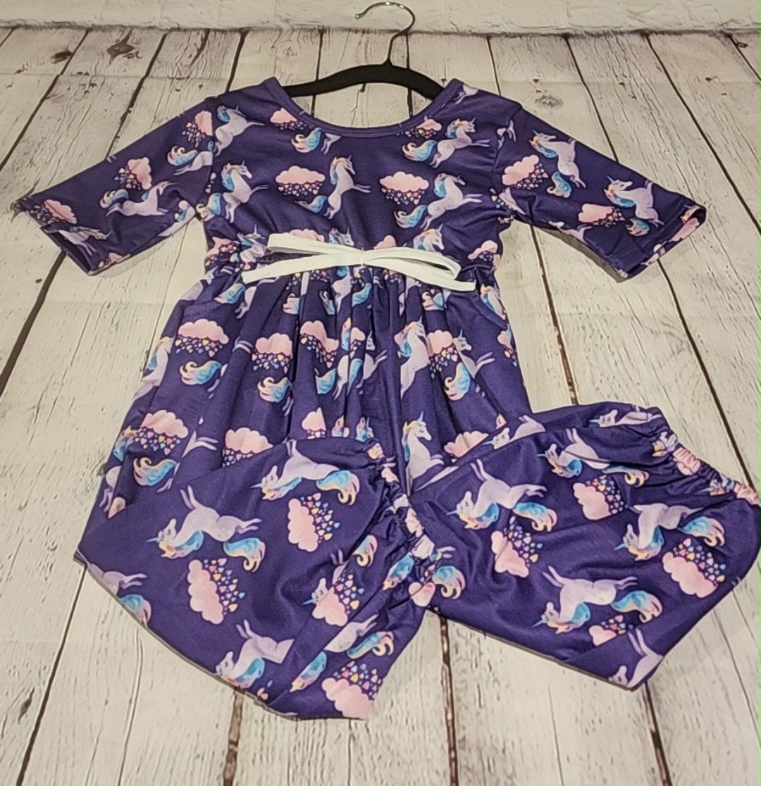 Purple Unicorn Kids Romper