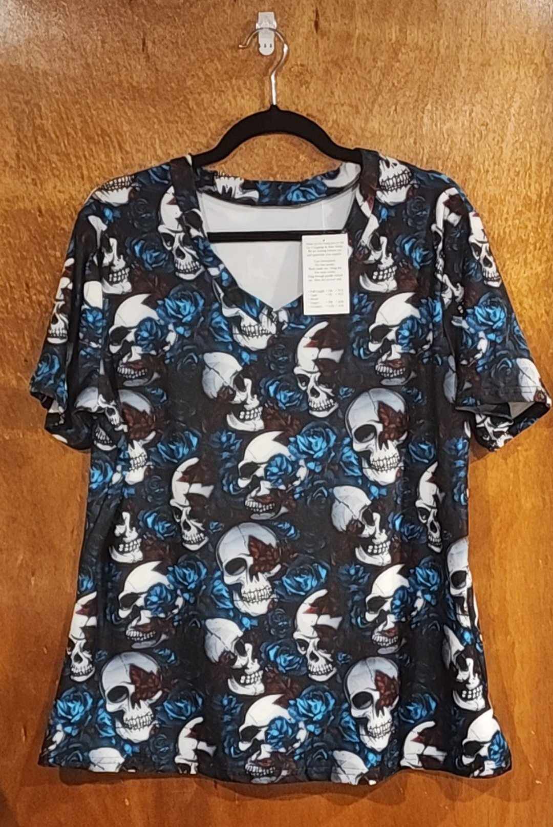 Teal Roses & Skulls Shirt (SLB)