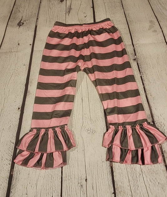 Pink & Gray Striped Kids Striped Pants