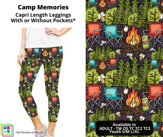 Camp Memories Capri Leggings with Pockets (Pixie)