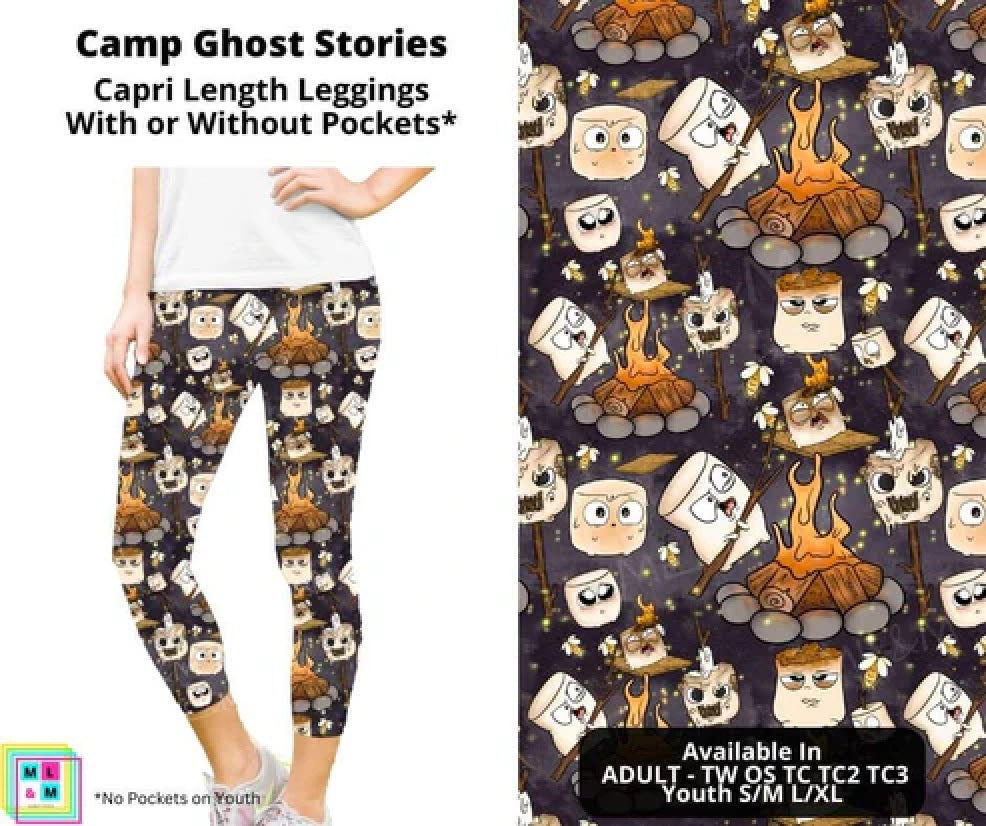 Camp Ghost Stories Capri Leggings with Pockets (Pixie)