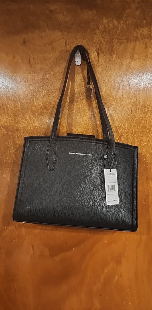 French Connection Black Triple Section Satchel