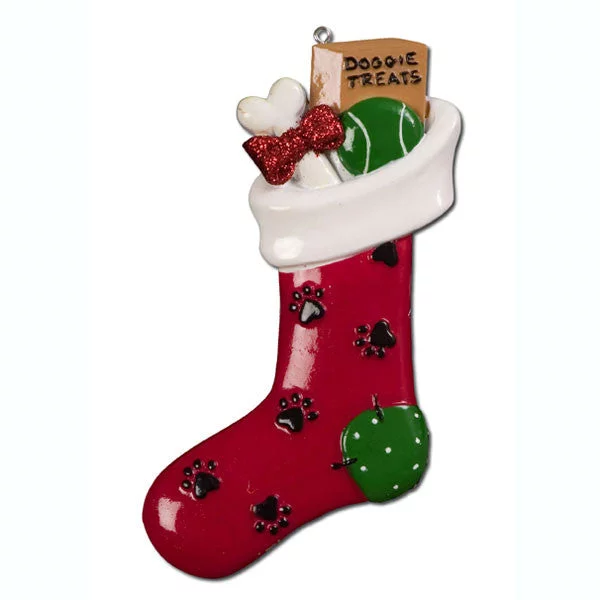 Personalized Poly-Resin Ornament Doggy Stocking