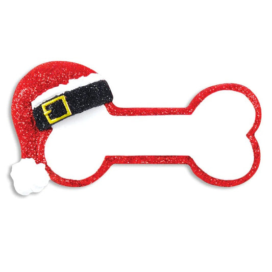 Personalized Poly-Resin Ornament Santa Dog Bone