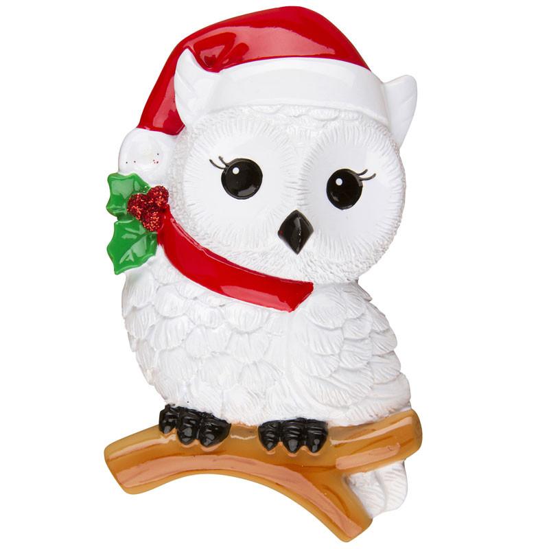 Personalized Poly-Resin Ornament Snowy Owl