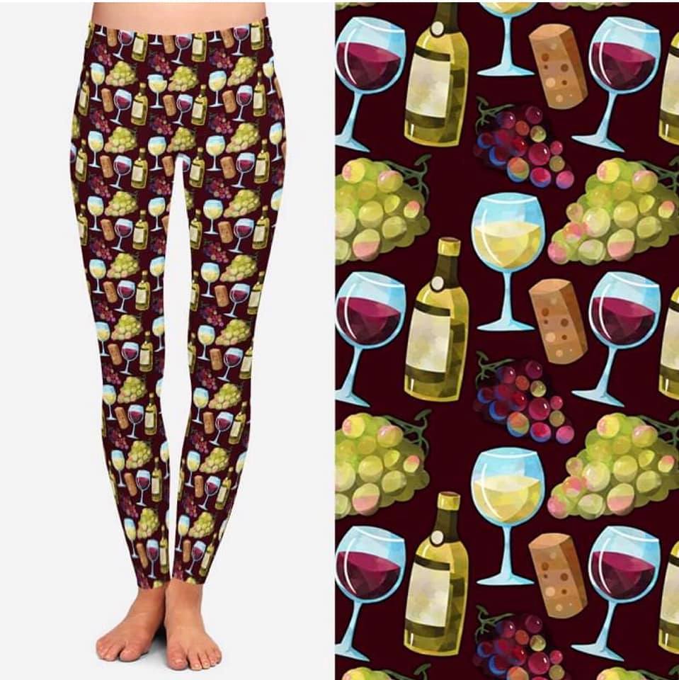 A Glass of Vino Leggings with Pockets (TDL)