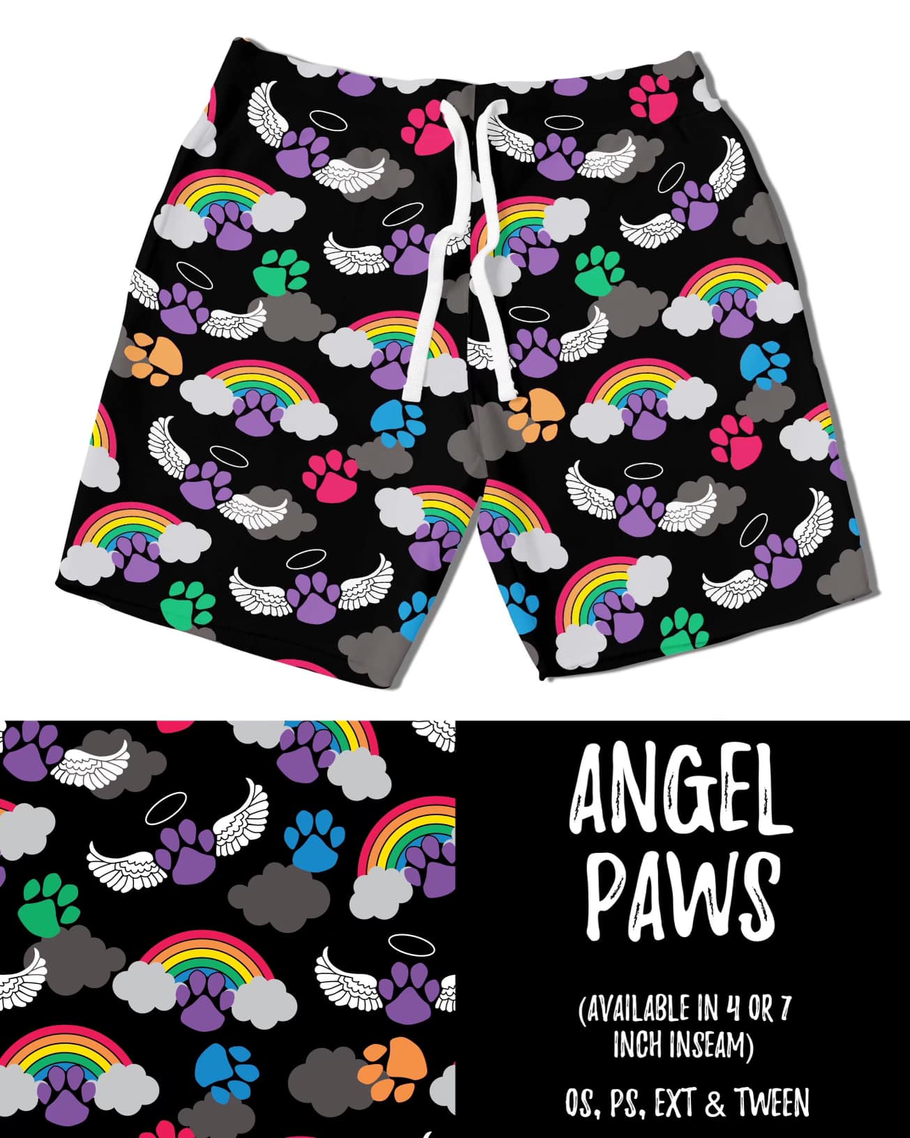 Angel Paws 7-Inch Jogger Shorts (JAAM)