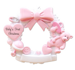 Baby Christmas Wreath - Pink Ornament