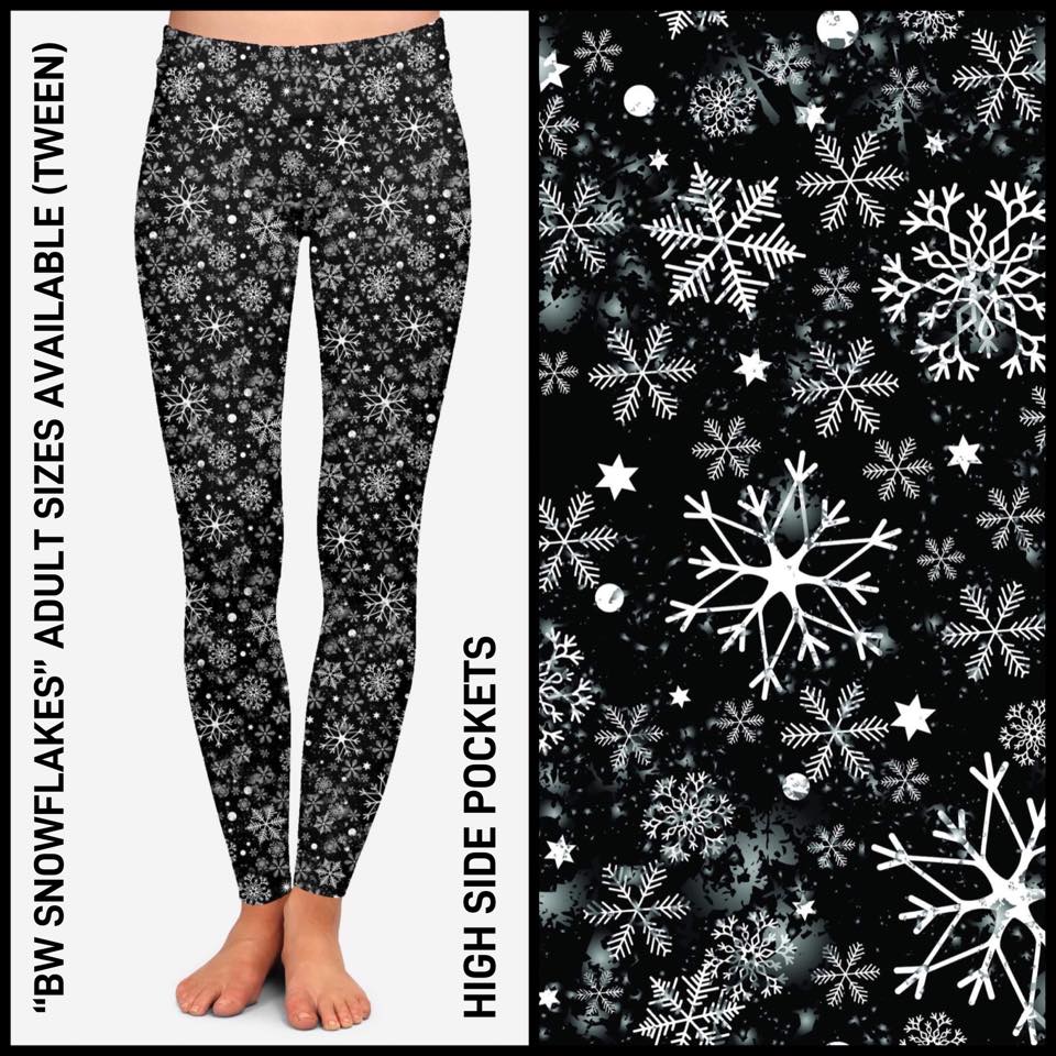 BW Snowflakes Leggings with Pockets (AR)