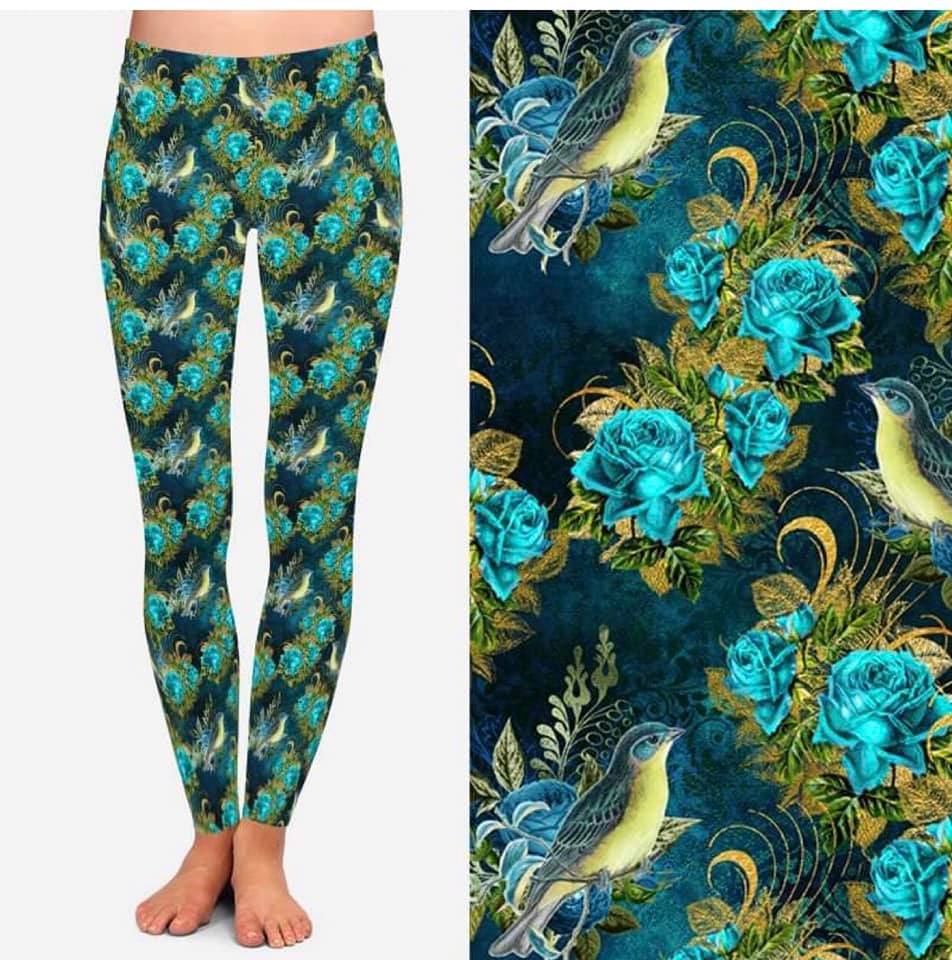 Beautiful Birds in Blue Leggings (TDL)