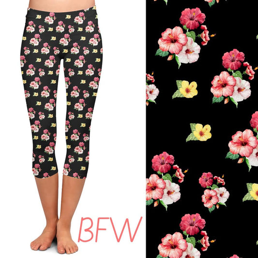 Beautiful Blooms Capri Leggings with Pockets (BFW)
