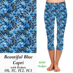 Beautiful Blue Capri Leggings with Pockets (MMP)