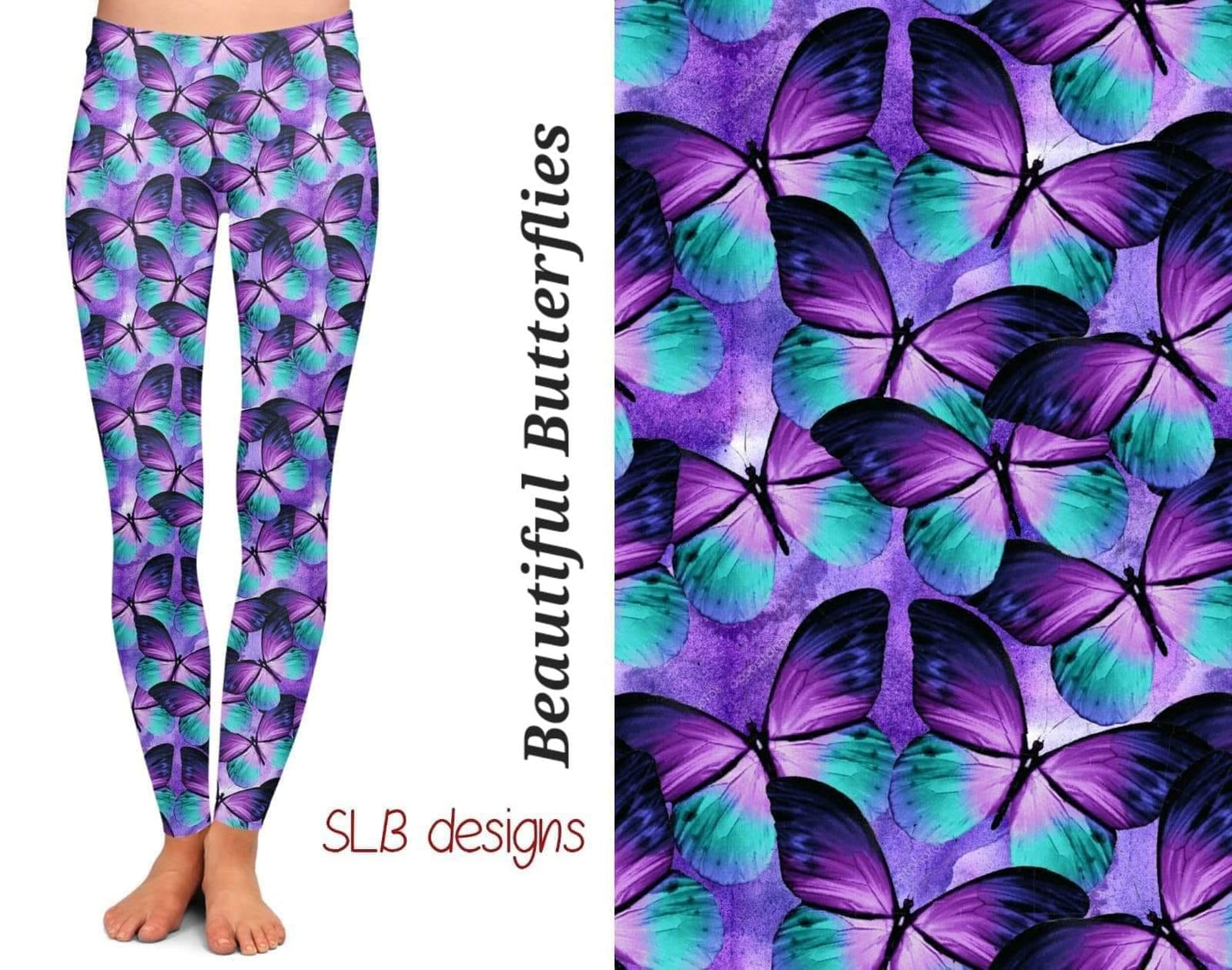 Beautiful Butterflies Leggings with Pockets (SB)