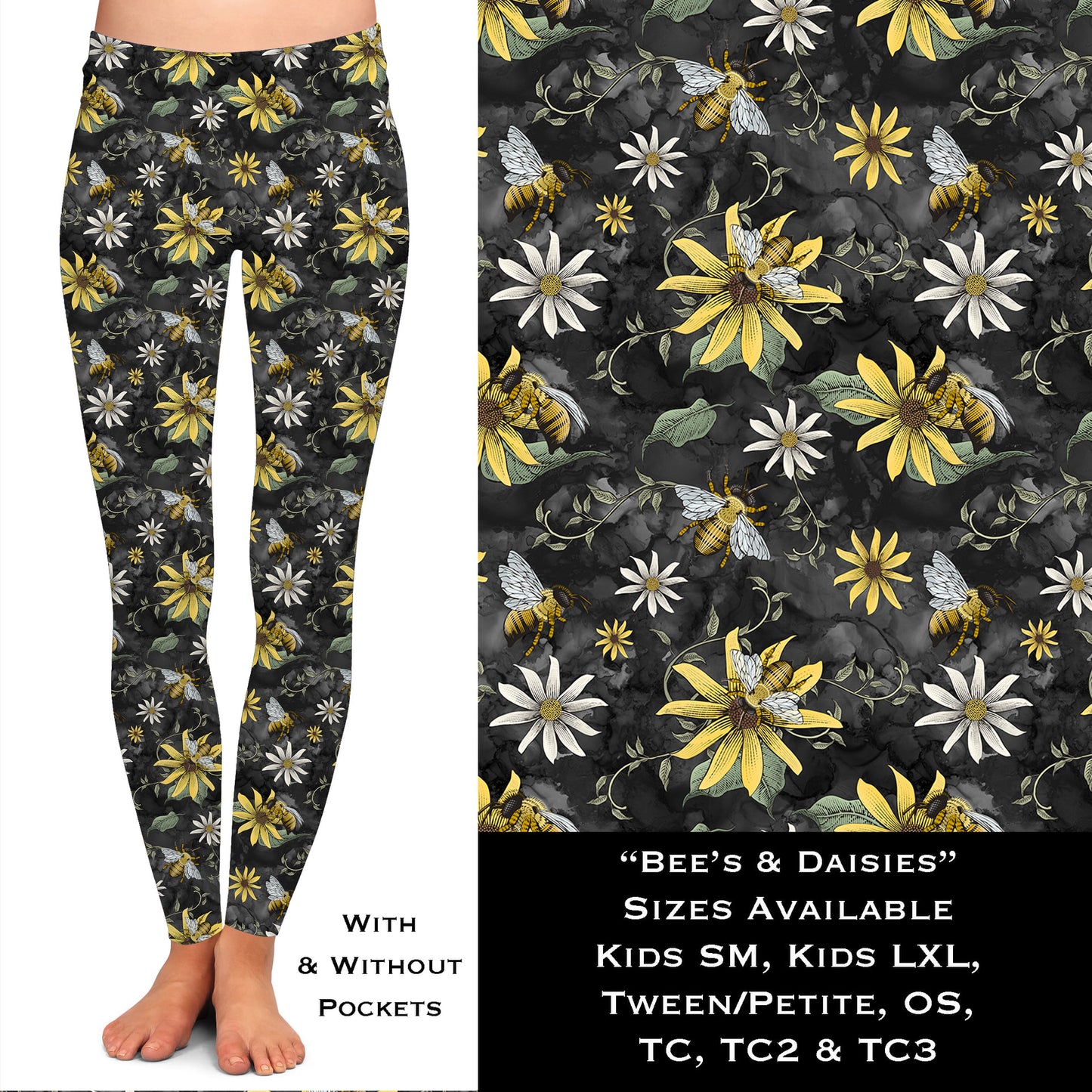 Bees & Daisies Kids Leggings (WW)