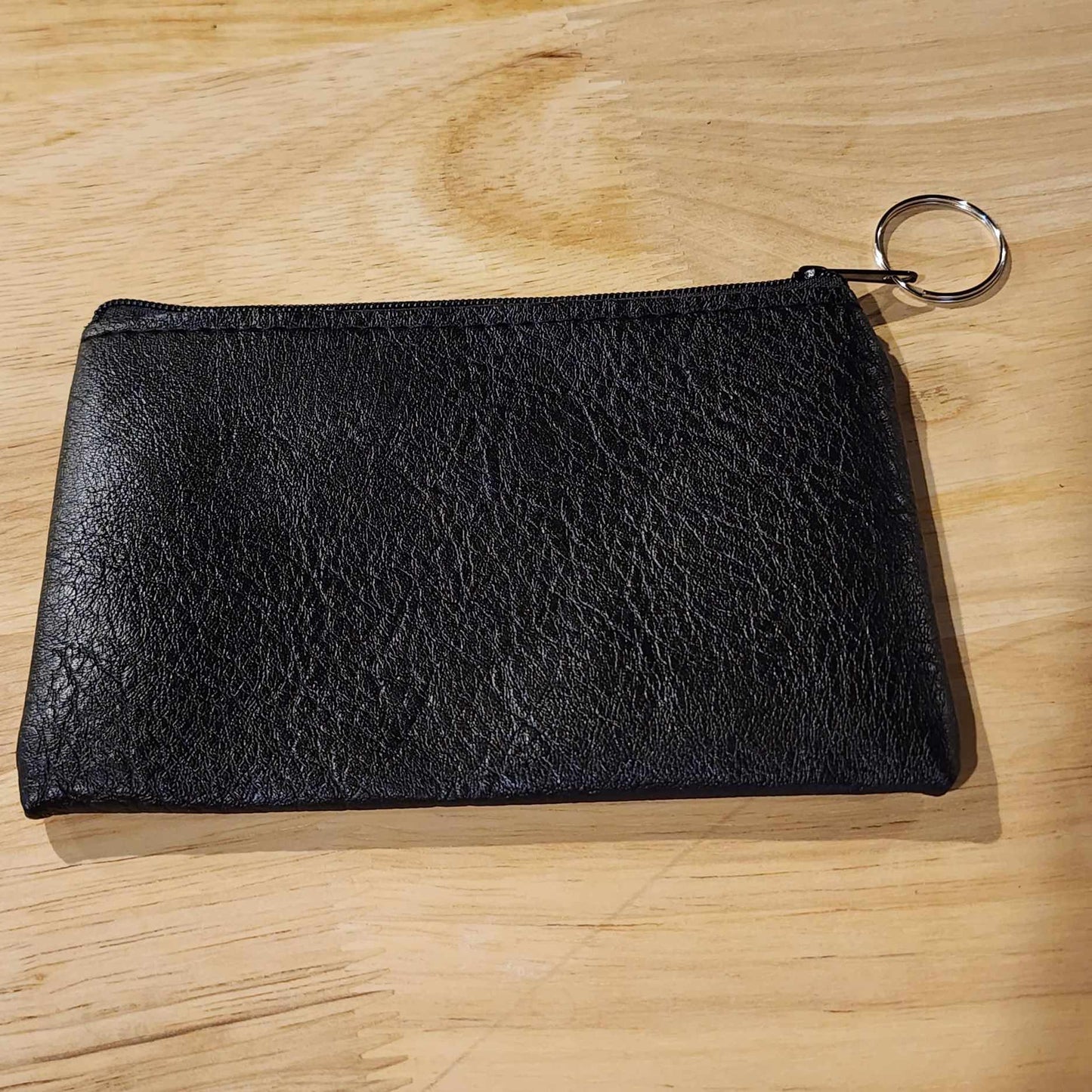 Black Faux Leather Coin Pouch