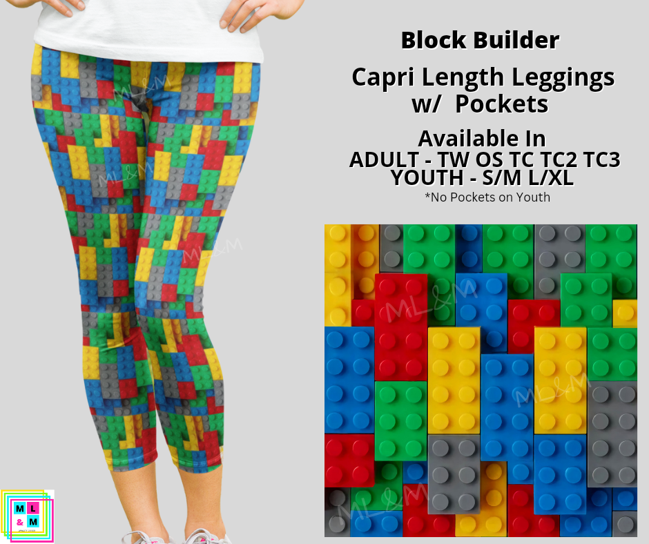 Block Builder Capri Leggings with Pockets (Pixie)