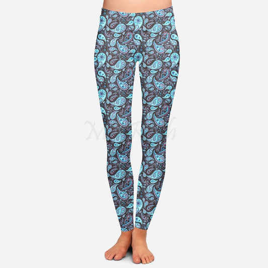 Blue Paisley Leggings (2E)