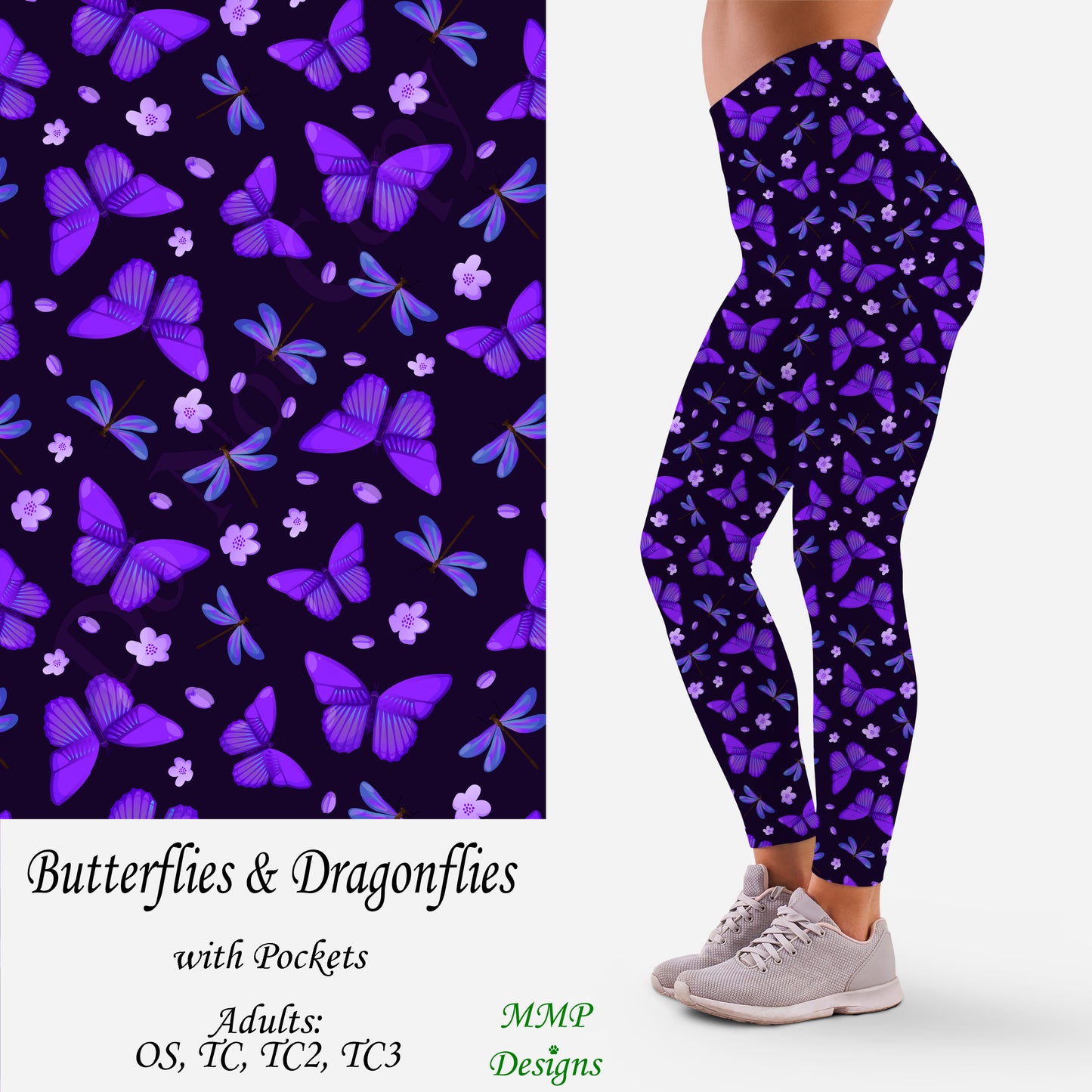 Butterflies & Dragonflies Leggings with Pockets (MMP)