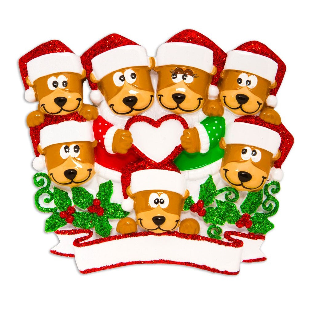 Personalized Poly-Resin Ornament Bear Family (2-10 People)