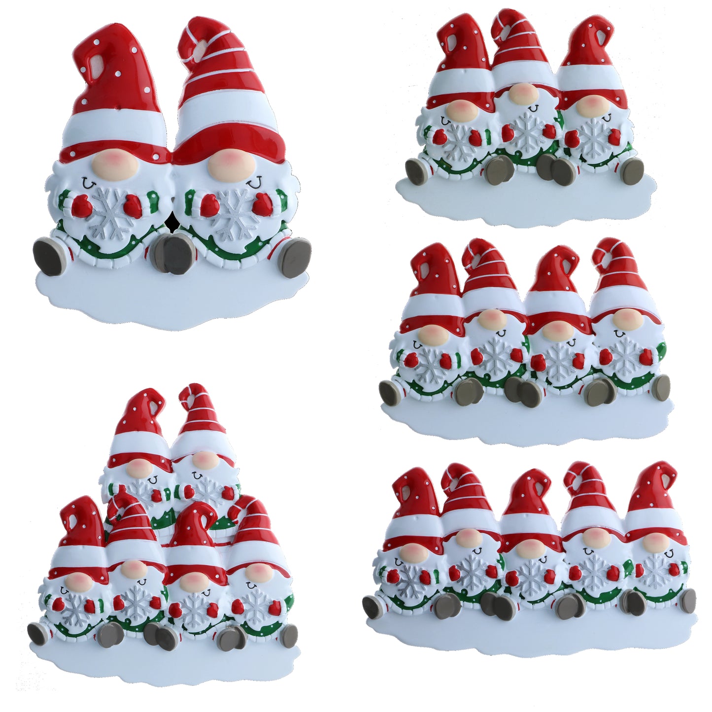 Personalized Poly-Resin Ornament Gnome Family (2-6 People)