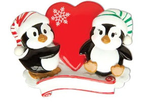 Personalized Poly-Resin Ornament Penguin Couple C