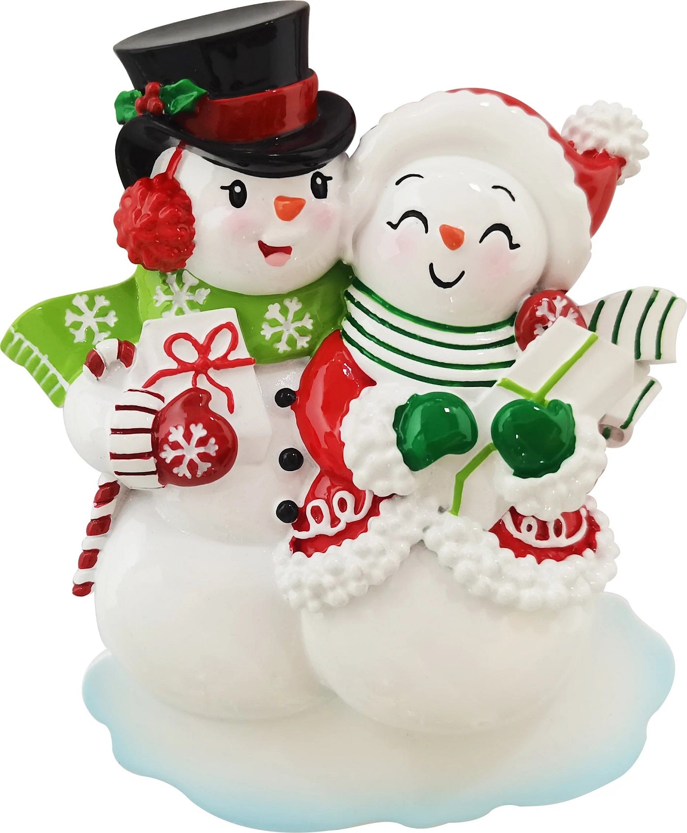 Personalized Poly-Resin Ornament Snowmen Couple