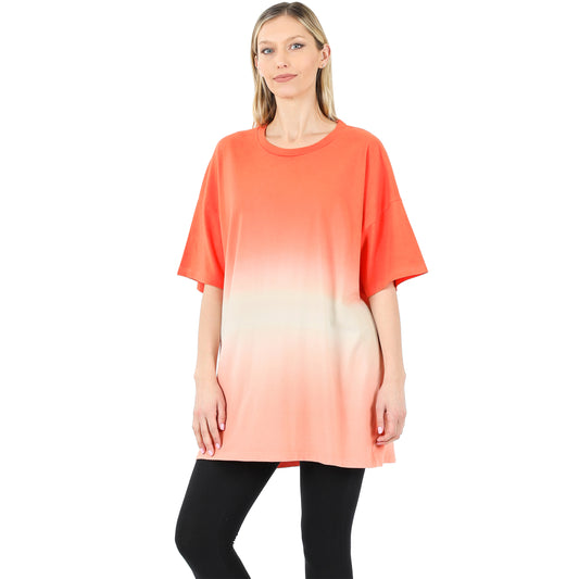 Orange Dip Dye Short Sleeve Shirt