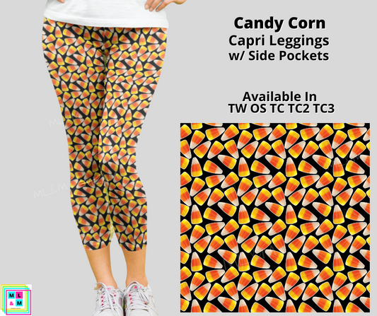 Candy Corn Capri Leggings with Pockets (Pixie)