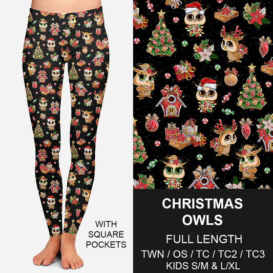 Christmas Owls Leggings with Pockets (CDW)