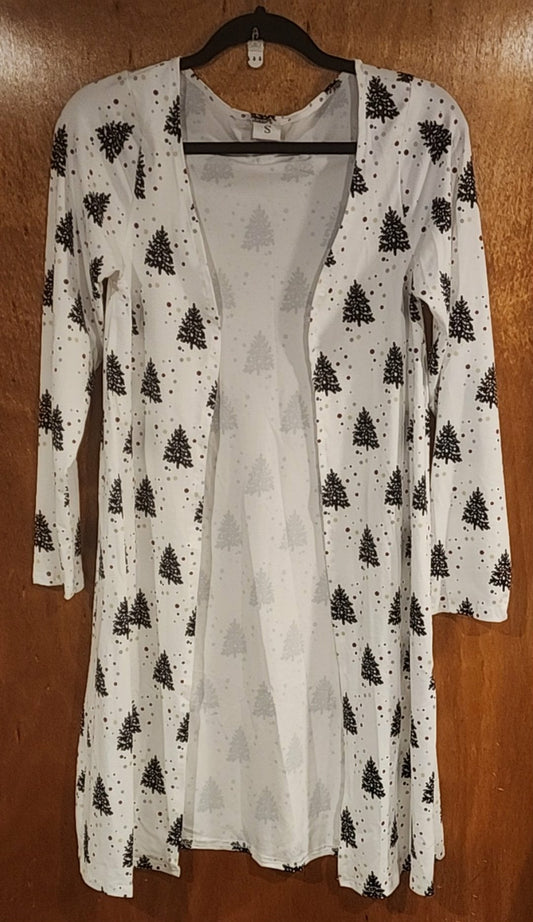 Black & White Christmas Tree Cardigan