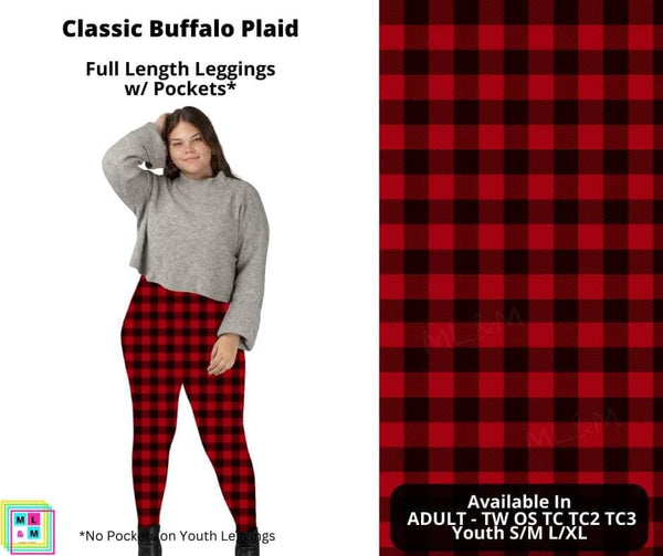 Classic Buffalo Plaid Leggings with Pockets (Pixie)