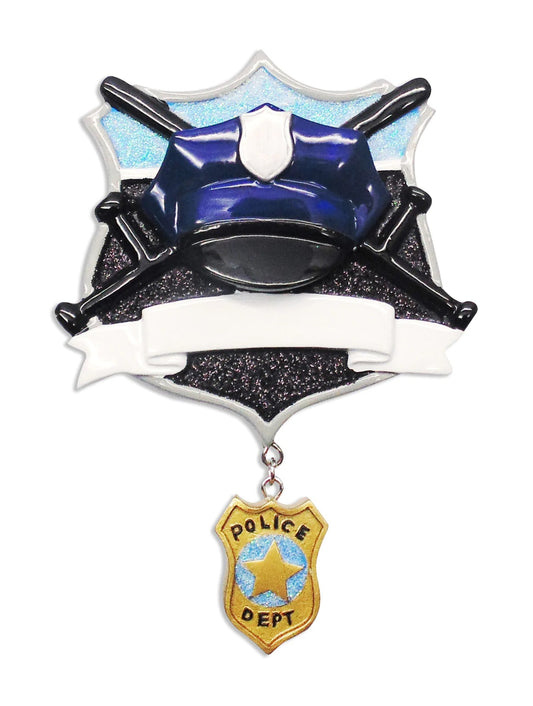 Personalized Poly-Resin Ornament Police Officer