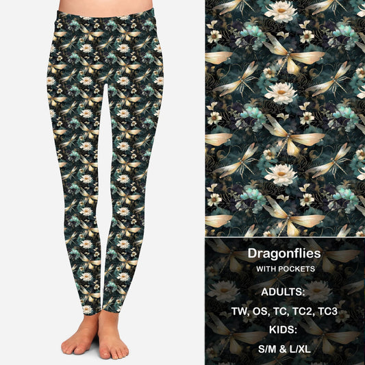 Dragonflies Leggings with Pockets (GY)