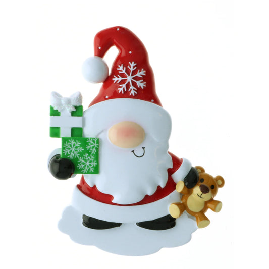 Personalized Poly-Resin Ornament Gnome Santa